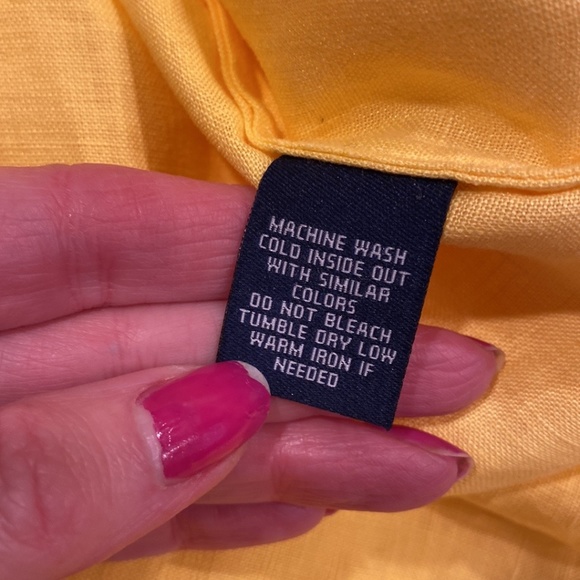 NWT Chaps Yellow Linen Tunic Top Blouse Medium Embroidered Pattern - Picture 16 of 16